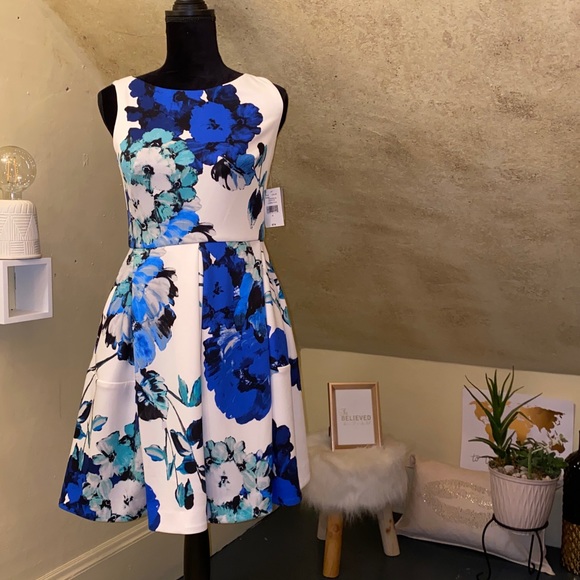 Danny & Nicole Sleeveless Floral Fit & Flare Dress - Picture 5 of 5